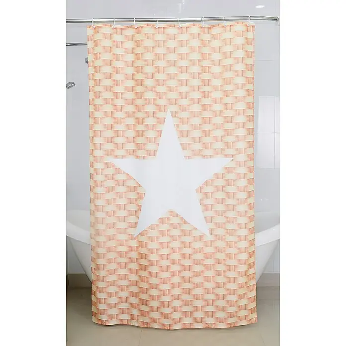Venus Textil-Duschvorhang Mira - 120 x 200 cm, Beige, Weiß - Stimmungsaufnahme