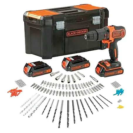 Black+Decker  Taladro atornillador percutor de batería BDCHD181B