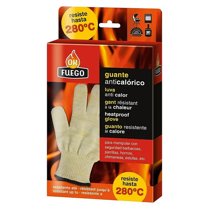 Ok Fuego Guantes para barbacoa anticalóricos - Blanco