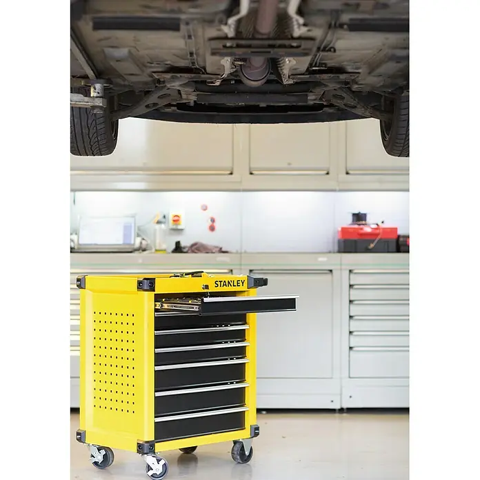 Stanley Carro portaherramientas STA174306 - L x An x Al: 85,5 cm x 68 cm x 47 mm, Acero, Amarillo/Negro