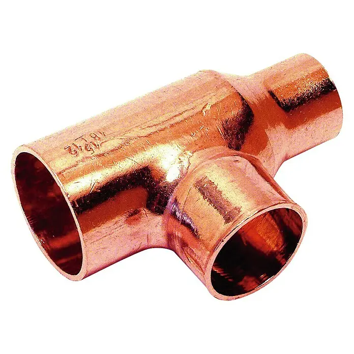 T de cobre reductora - Diámetro: 22 x 18 x 22 mm