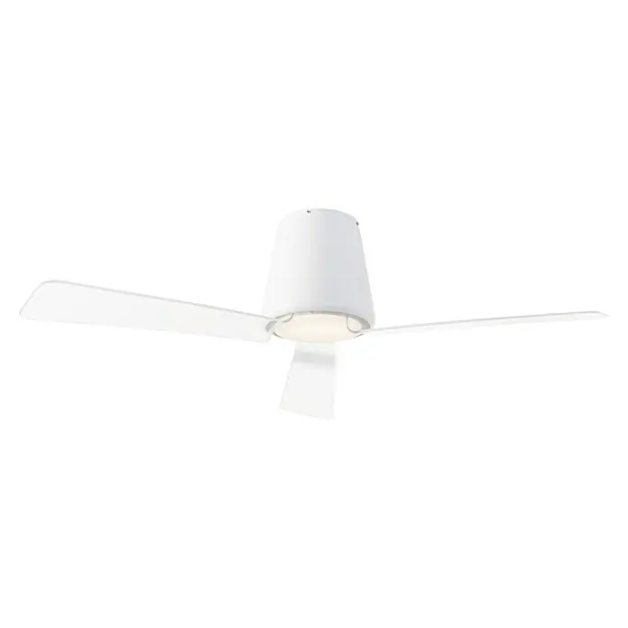 Leds-C4 Ventilador de techo Garbí - 132 cm, Blanco, Transparente, 30/21,8 W