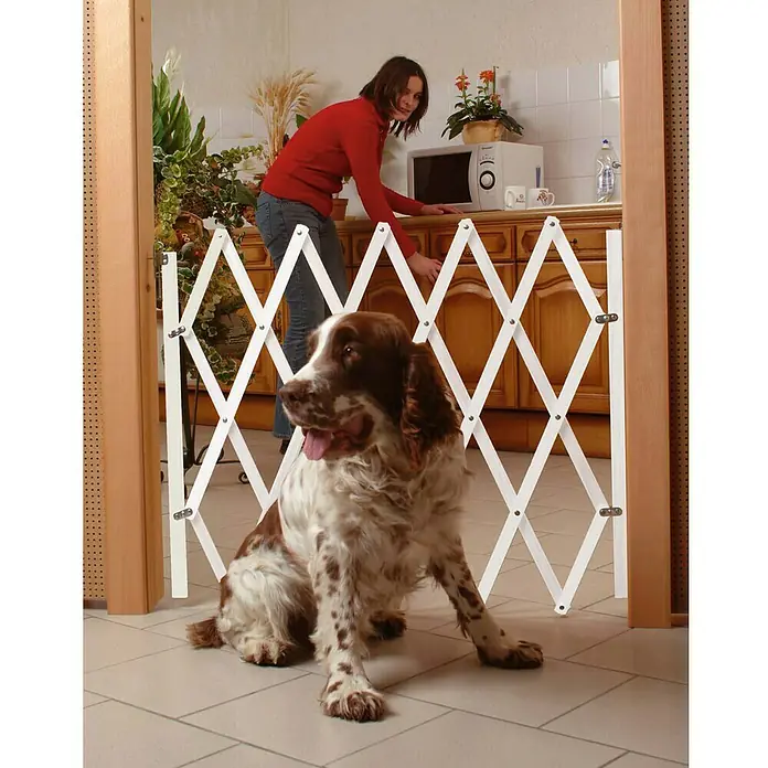 Reja de seguridad para animales Stop Fix Blanca - Altura: 83 cm, Ajustable: 60 - 110 cm