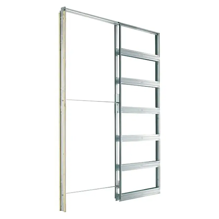 Eclisse Estructura de puerta corredera para pared de placa de yeso laminado - 60 x 202 cm, Acero
