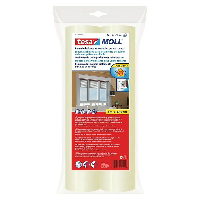 Tesa MOLL Espuma para ventanas - Blanco, 3 m x 37,5 cm