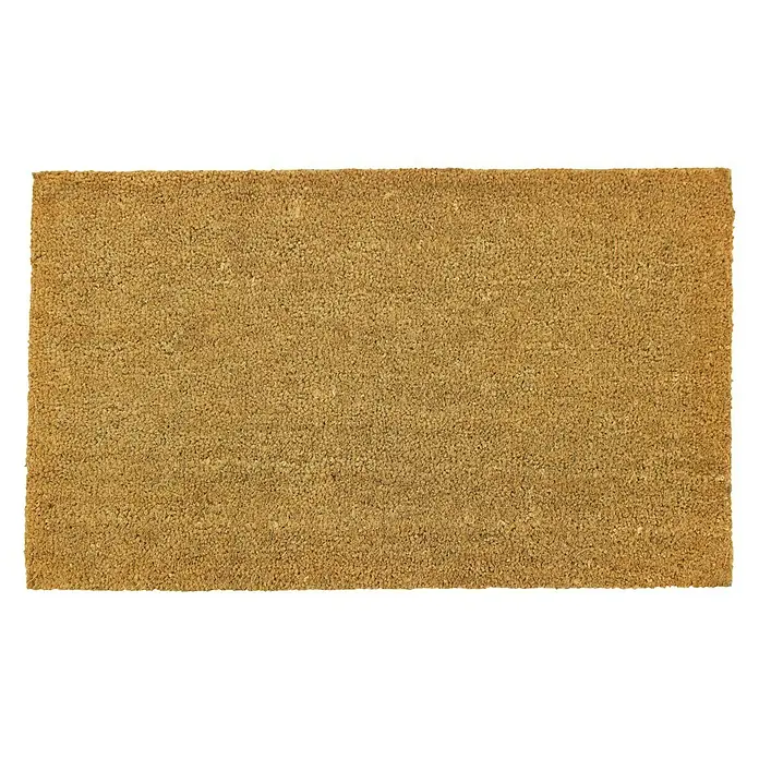 Felpudo de coco natural liso - Beige/Marrón, 70 x 40 cm, Fibra de coco y PVC
