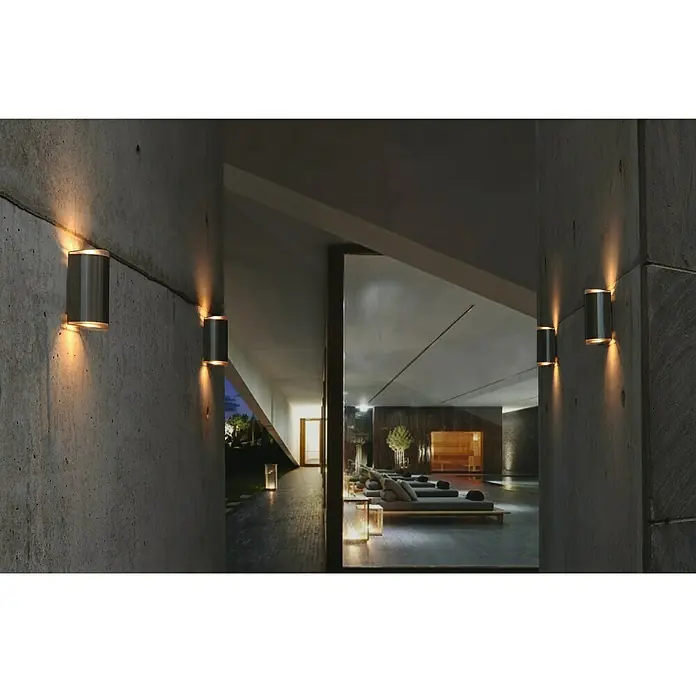 Lutec Aplique exterior LED Path - 16 W, 11 x 8 x 19 cm, Plateado, IP44
