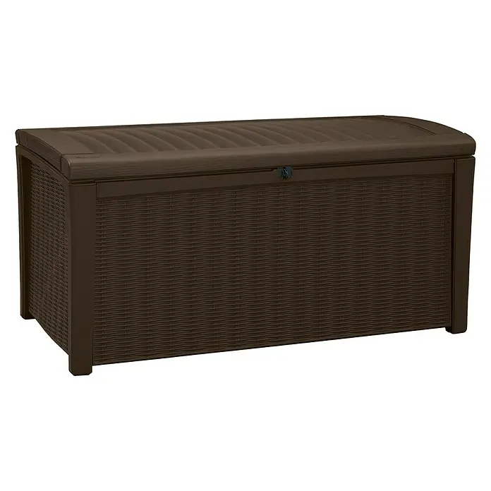 Keter Baúl para jardín Borneo - Plástico, 130 x 70 x 63 cm, 400 l, Marrón - Vista frontal