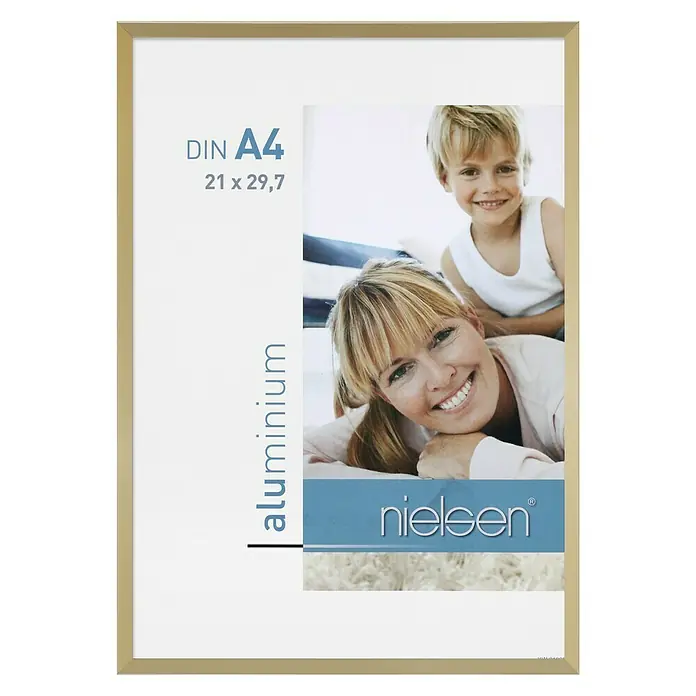 Nielsen Bilderrahmen Pixel - Gold, 21 x 29,7 cm, Aluminium - Vorderansicht