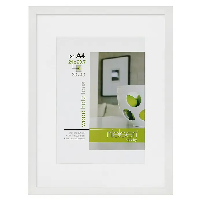 Nielsen Bilderrahmen Apollo - Weiß, 30 x 40 cm, Holz - Vorderansicht