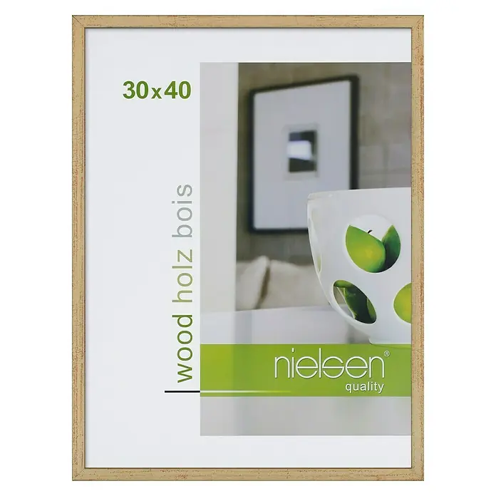 Nielsen Holzwechselrahmen Zoom - Gold, 30 x 40 cm, Holz - Vorderansicht