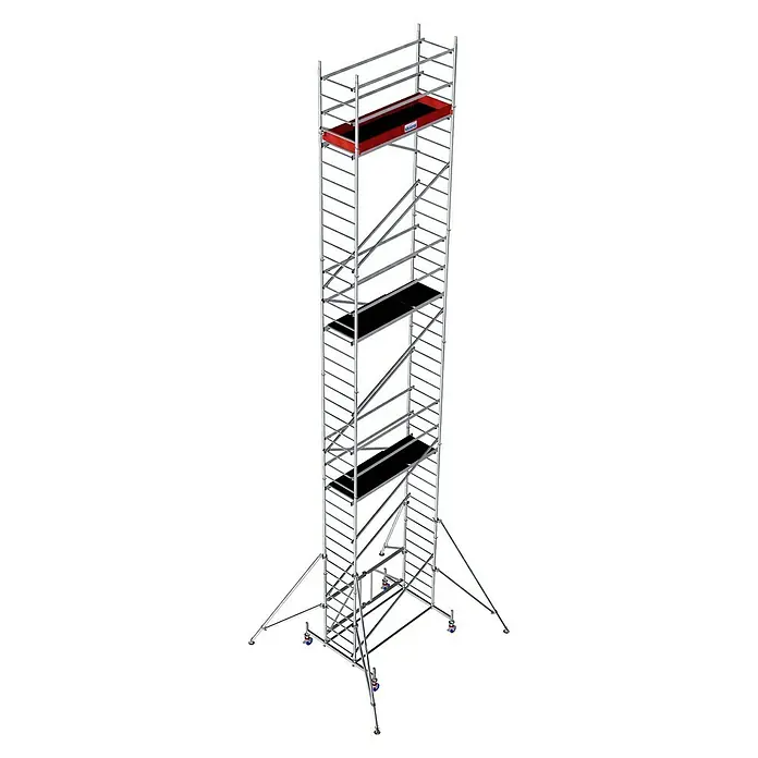 Krause ProTec XS Klappgerüst - Arbeitshöhe: 11,8 m, Bühnengröße: 1,2 m², Belastbarkeit Bühne: 240 kg - Linke Seitenansicht