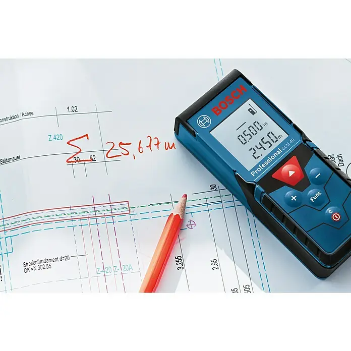 Bosch Professional Laserski daljinomjer GLM 40 - Mjerni opseg: 0,15 - 40 m - Proizvod u upotrebi