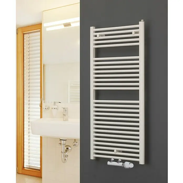 Ximax Badheizkörper Tip - 60 x 76,4 cm, Anschlüsse: Unten mittig, 456 W, Weiß - Vorderansicht