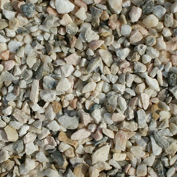 Min2C Marmorsplitt Sölker Rose - Rosé/Weiß, Körnung: 7 mm - 16 mm, 25 kg - Detailaufnahme