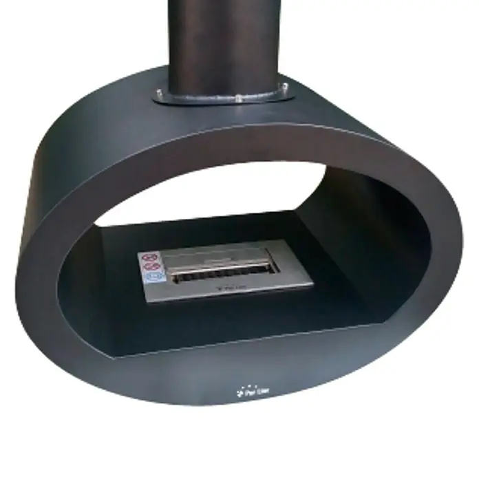 Purline Chimenea de bioetanol Syke - 650 x 400 x 1.900 mm, Nero - Primer plano