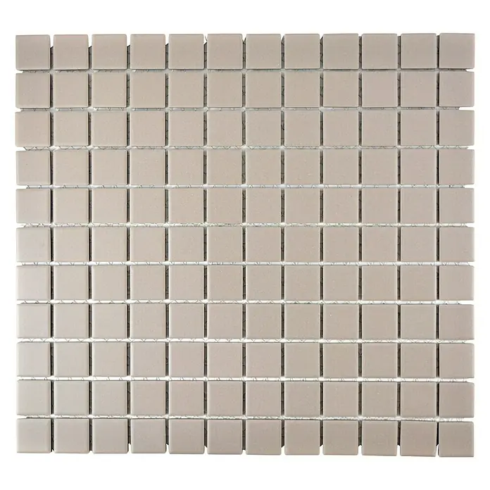 Mosaikfliese Quadrat Uni CU 000 - 32,6 x 30 cm, Hellgrau, Matt - Ansicht von oben