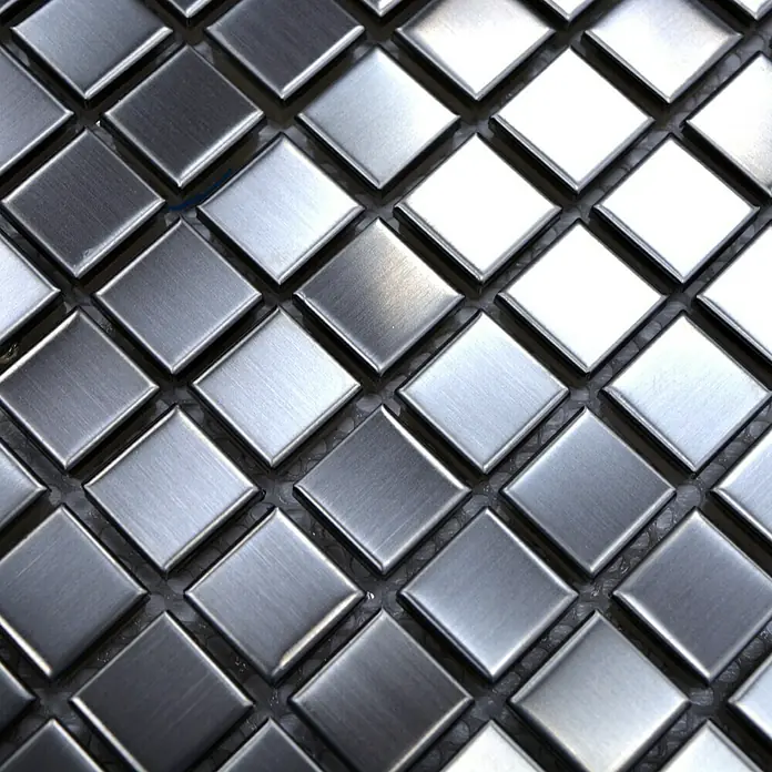 Mosaikfliese Quadrat XCE 15D - 30 x 30 cm, Silber, Matt - Detailaufnahme