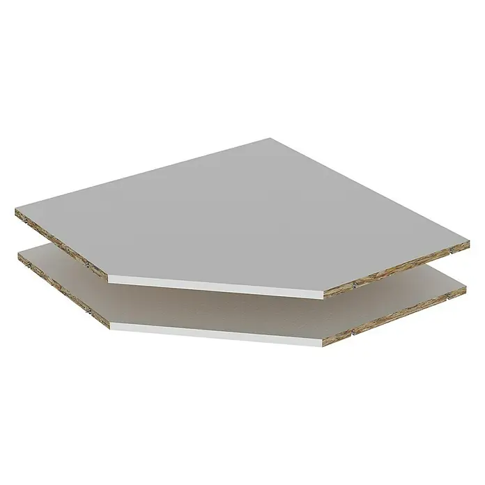Finsa Set de estanterías rinconeras - L x An x Al: 60 x 60 x 1,6 cm, Blanco, Melamina