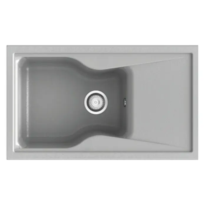 Poalgi Fregadero encastrable City 321 - 51 x 86 cm, Gelcoat, Gris