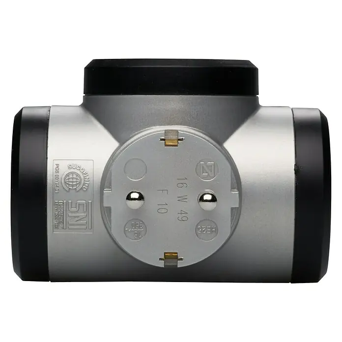 Legrand Ladrón triple - 16 A, Aluminio, Negro