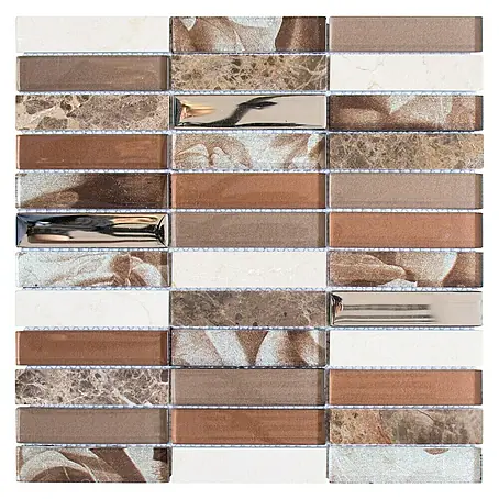 Mosaikfliese Rechteck Crystal Mix NIGHT 78X