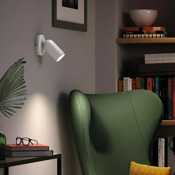 Philips Foco de una luz Pongee - 10 W, L x An x Al: 8,2 x 13,8 x 10 cm, Blanco, GU10