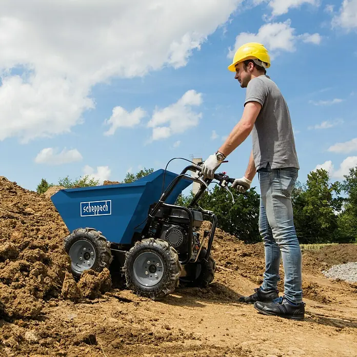 Scheppach Raddumper DP3000 - Tragkraft: 300 kg, Hubraum: 196 cm³, Blau - Vorderansicht