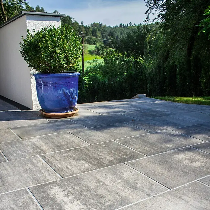 Seesteiner Terrassenplatte Piazza - L x B x S: 60 x 40 x 4 cm, Anthrazit, Beton
