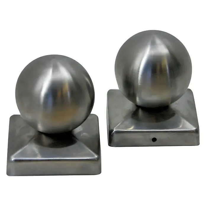 Pfostenkappe Kugel - L x B: 90 x 90 mm, Edelstahl