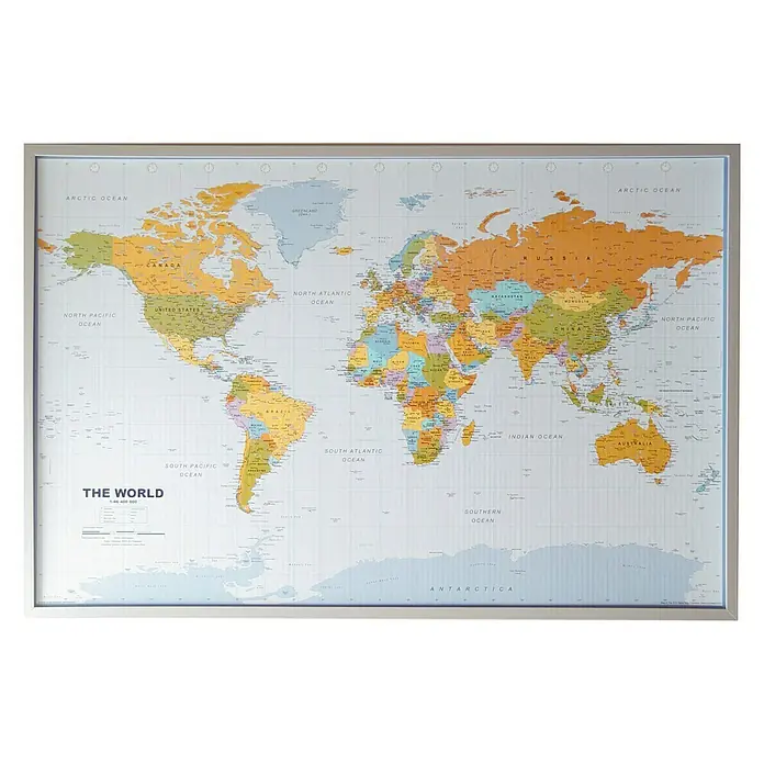 Pizarra Mapamundi - 90 x 60 cm, Multicolor