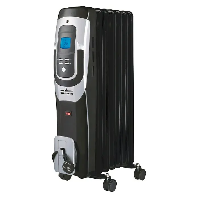 BHP Radiador de aceite Black - 1.500 W, Negro, L x An x Al: 23,5 x 31 x 62 cm