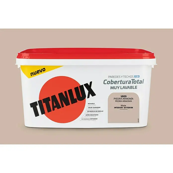 Titan Pintura para paredes Cobertura total - Piedra armonía, 4 l, Mate