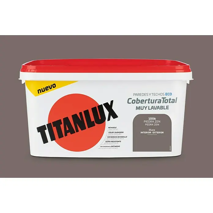 Titan Pintura para paredes Cobertura total - Piedra zen, 4 l, Mate