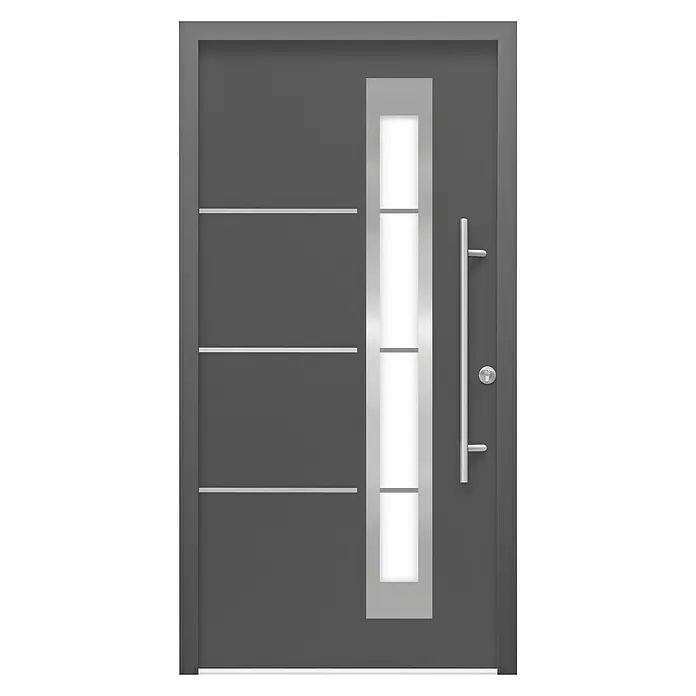 Splendoor Haustür Thermodoor SP50EA RC2 - 110 x 210 cm, DIN Anschlag: Rechts, Edel-Anthrazit - Vorderansicht