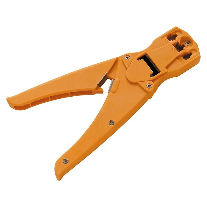 Schwaiger Crimpzange für Westernstecker - Kunststoff, Orange - Vorderansicht