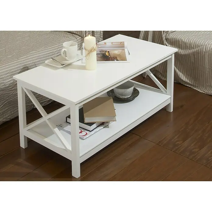 Phönix Couchtisch Country - L x B x H: 50 x 100 x 45 cm, Weiß - Stimmungsaufnahme