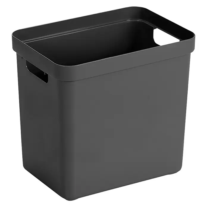 Sunware Aufbewahrungsbox Sigma Home - L x B x H: 35 x 25 x 36,3 cm, Kunststoff, Anthrazit - Linke Seitenansicht