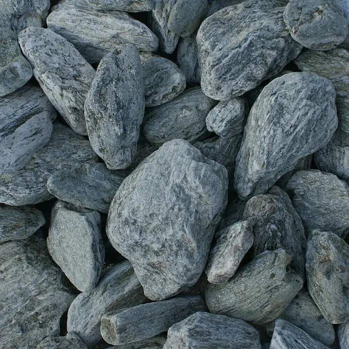 Min2C Schieferkiesel - Silbergrün, Körnung: 40 mm - 60 mm, 25 kg