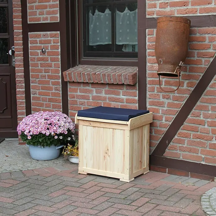 Promadino Kissenbox Patrick - 56 x 43 x 56 cm, Kiefernholz, Mit Auflage - Stimmungsaufnahme