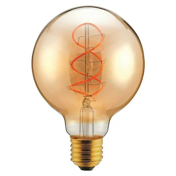 Cristal Record Bombilla LED Globo Spiral Gold Dim G95 - 8 W, Color de luz: Amarillo, Globo