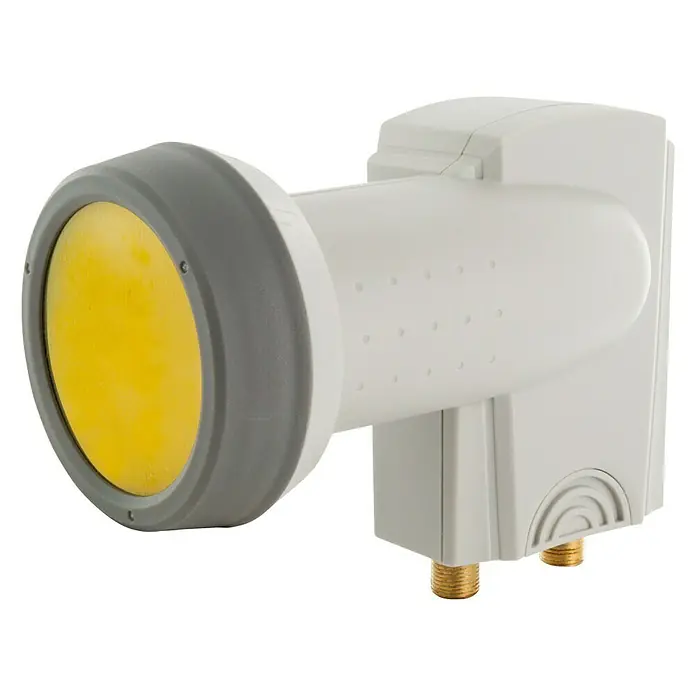 Schwaiger Twin-LNB - 2-fach, 0,2 dB, 40 mm, Hellgrau - Vorderansicht