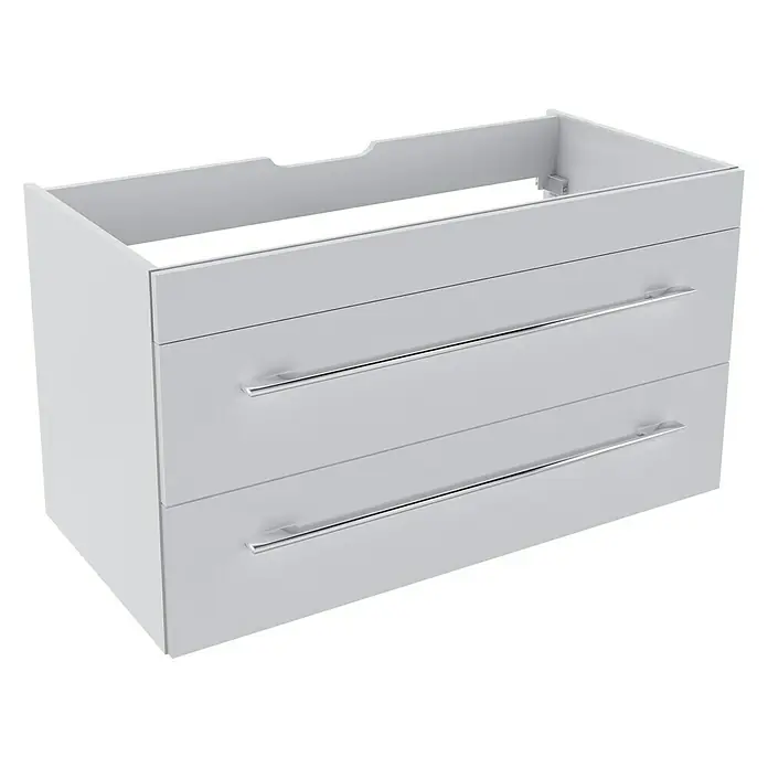 Camargue Stella Waschtischunterschrank - 99,4 x 48,8 x 55 cm, 2 Schubkästen, Ohne Beleuchtung, Weiß - Linke Seitenansicht