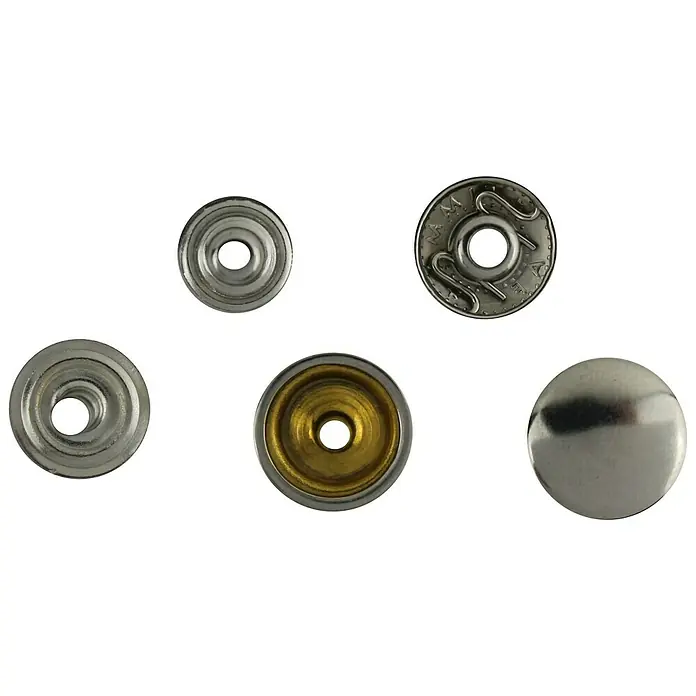 Stabilit Druckknopf - Durchmesser: 13 mm, Vernickelt, 10 Stk. - Vorderansicht