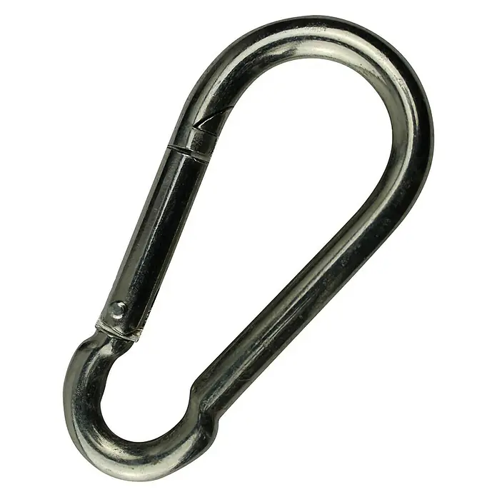 Stabilit Feuerwehr-Karabinerhaken - Durchmesser: 6 mm, Belastbarkeit: 120 kg, 10 Stk., Stahl - Vorderansicht