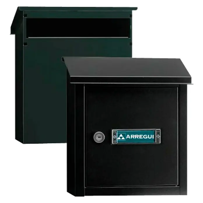 Arregui Buzón de correo V-4094 - Acero, L x An x Al: 24,5 x 12,5 x 30 cm, Negro