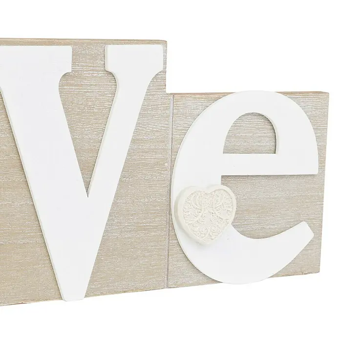 Letra Colgante Love marrón y blanco - 35,8 x 11,7 cm, Madera