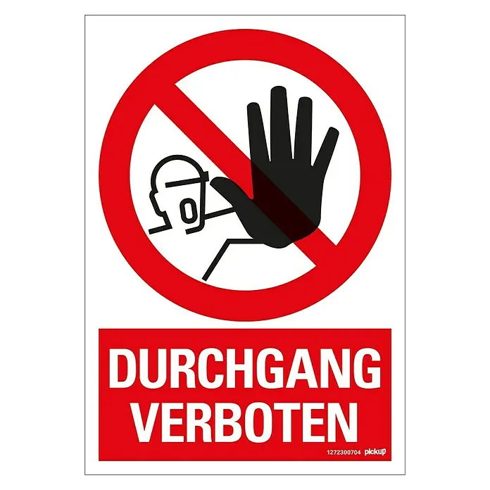 Pickup Verbotsschild - Motiv: Durchgang verboten, L x B: 23 x 33 cm - Draufsicht