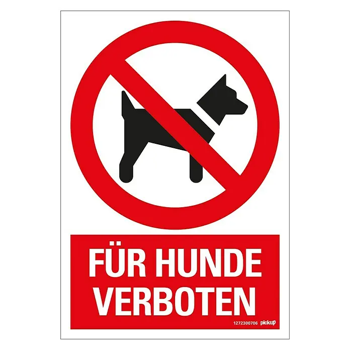 Pickup Verbotsschild - Motiv: Hunde verboten, L x B: 23 x 33 cm - Draufsicht