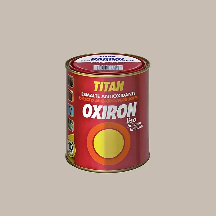 Oxiron Esmalte para metal - Gris perla, 750 ml, Brillante, Base solvente